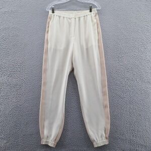 Cedric Charlier‎ Womens Dressy Jogger Pants 6 Cream Pink High Rise Italian Made